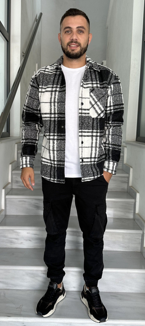 JCOCOLLECTIVE ZAC BRUSH OVERSHIRT LS Beyaz Erkek Gömlek 12263249
