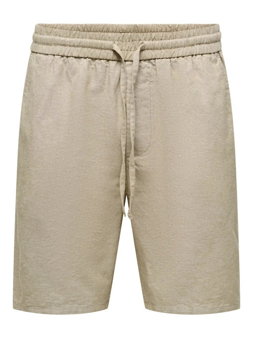 Only&Sons ONSLINUS 0007 COT LIN SHORTS NOOS Bej Erkek Şort 22024967