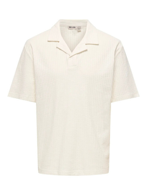 Only&Sons ONSAUSTIN RLX SS SEERSUCK RSRT POLO TEE Beyaz Erkek Gömlek 22038187