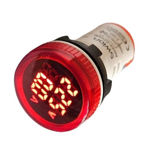 AD22-22VA 22mm Voltampermetre 50-500V 0-100A AC Kırmızı