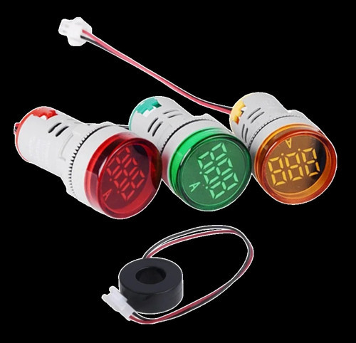 AD22-22A 22mm Dijital Ampermetre 0-100A AC Kırmızı