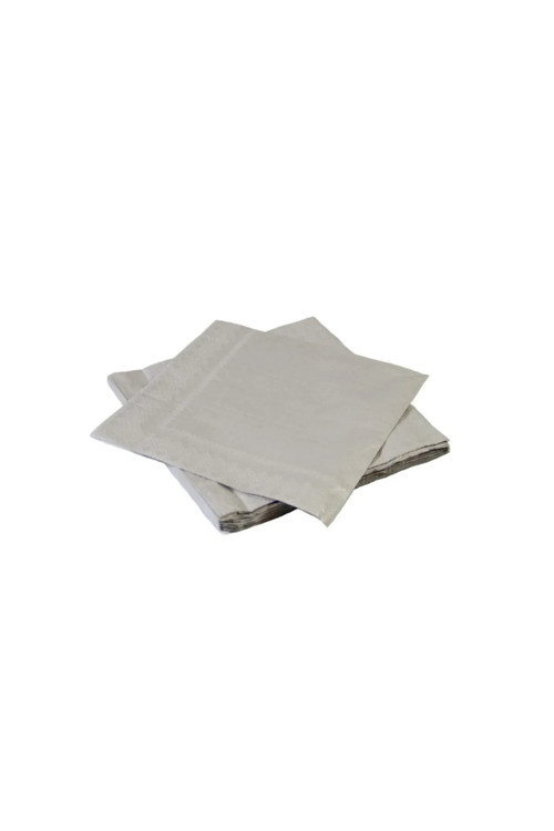 Sunumluk Düz Gümüş Renkli Peçete 20 Adet Dekoratif Doğum Günü Peçetesi 16X16 Cm