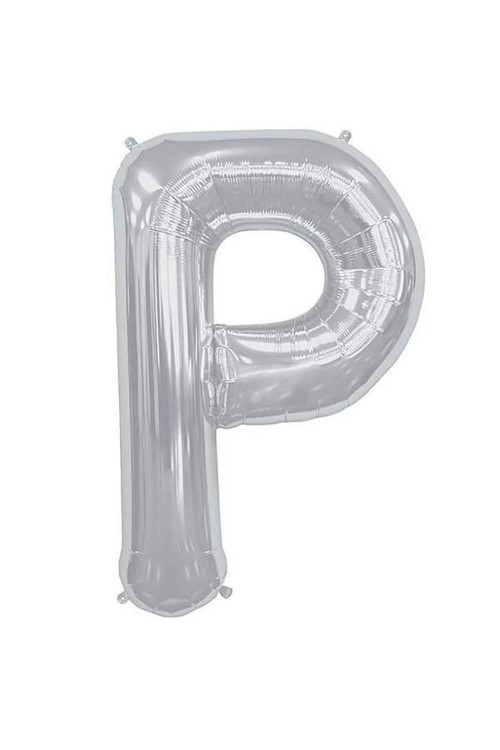 Folyo P Harfi Balon 100 Cm Gümüş Gri Büyük Boy 40İnc Folyo Balon