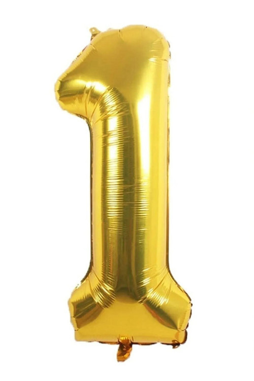 Folyo 1 Rakamı Balon 40 İnç - 100 Cm (1 Metre) Altın Gold Altın Büyük Boy Bir Rakam Folyo Balon