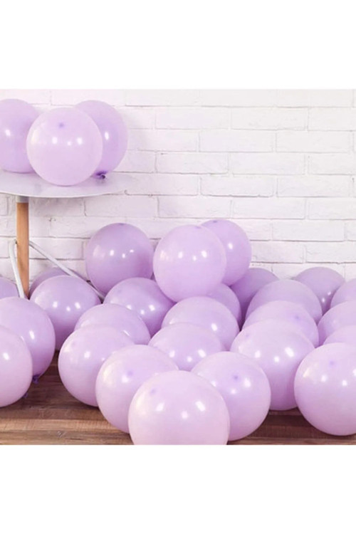 70 Adet Mor Makaron Pastel Renk Mat Balon