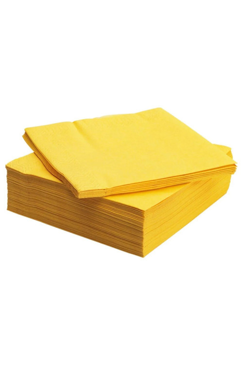 Sunumluk Düz Sarı Renkli Peçete 20 Adet Dekoratif Doğum Günü Peçetesi 16X16 Cm