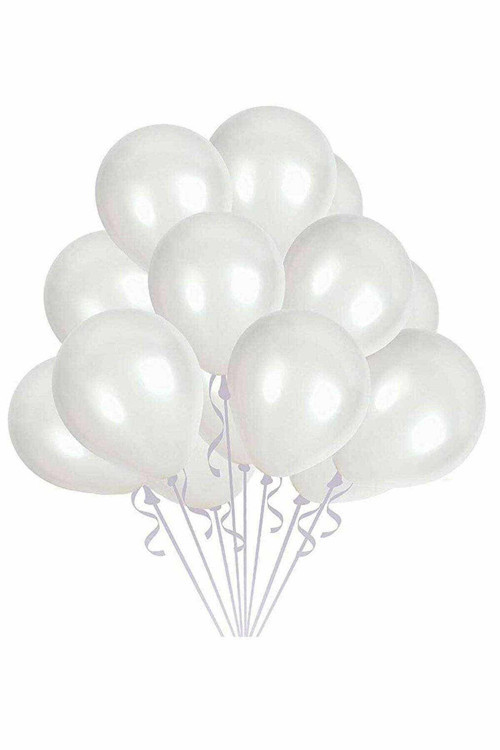 Metalik Beyaz Balon 20 Adet 12 İnc Lateks Balon