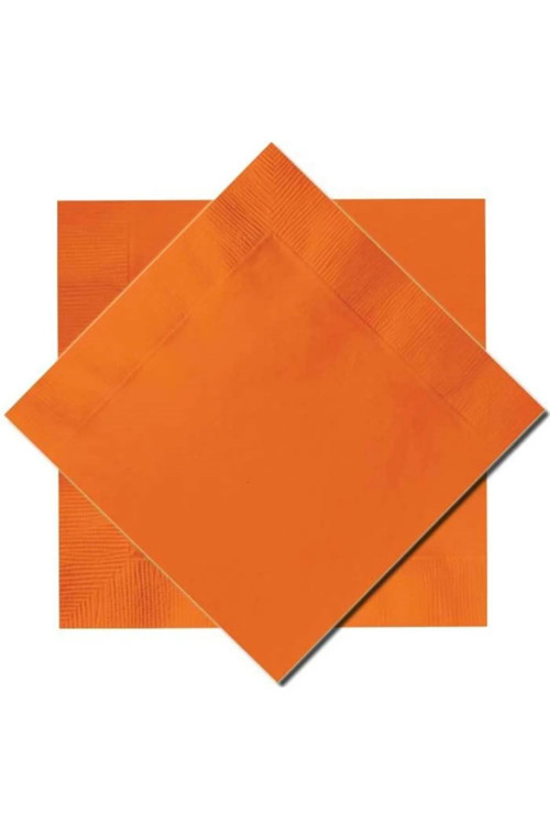 Sunumluk Düz Turuncu Renkli Peçete 20 Adet Dekoratif Doğum Günü Peçetesi 16X16 Cm