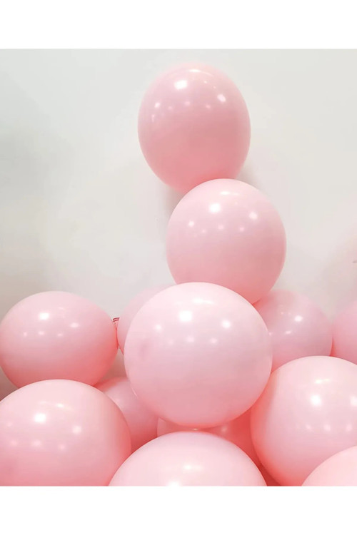 100 Adet Pembe Soft Makaron Pastel Renk Mat Balon