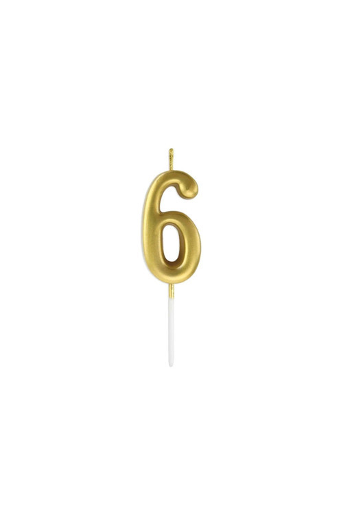 6 Yaş Gold Rakam Mum Altın Renk Doğum Günü Pasta Mumu Yaş Mumu 12 Cm