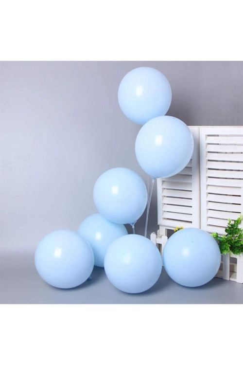 30 Adet Mavi Soft Makaron Pastel Renk Mat Balon