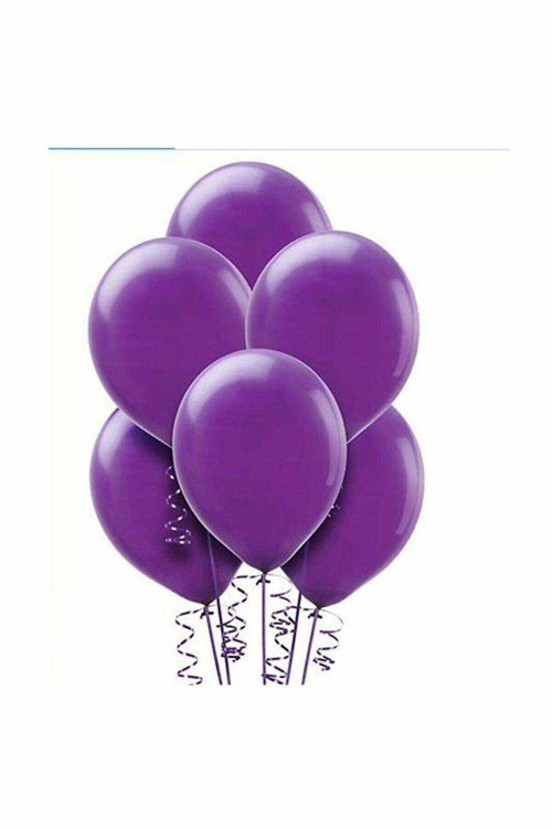 Parlak Metalik Mor Balon 10 Adet 12 İnç Latex Balon