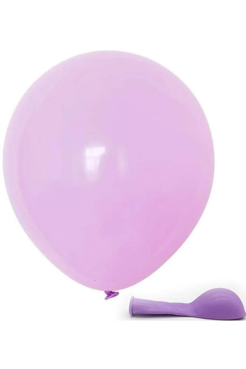 50 Adet Mor Makaron Pastel Renk Mat Balon