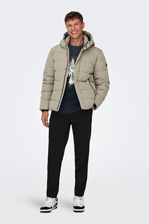 Only&Sons ONSCAYSON PUFFA OTW NOOS Gri Erkek Mont 22019598