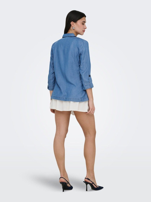 ONLCARO CHARIS 3/4 UNLINED BLAZER WVN CC Mavi Kadın Ceket 15364011