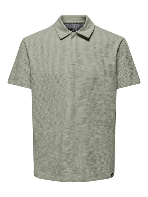 Only&Sons ONSKIAN LIFE REG SEERSUCKER SS POLO Haki Erkek T-Shirt 22028694