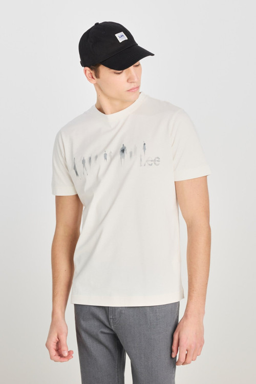 Regular Fit Grafik Baskılı T-shirt Bej Erkek T-Shirt L2510320104
