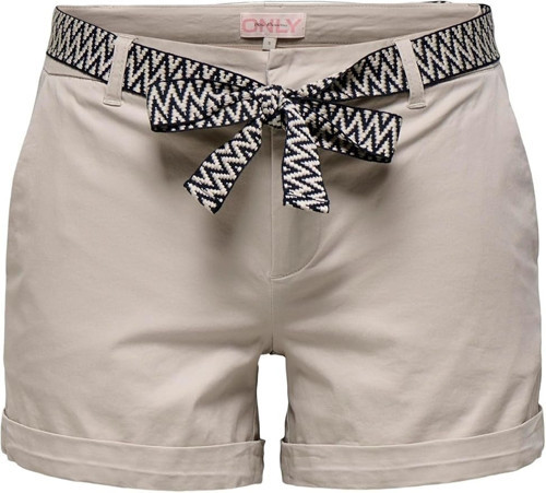 ONLBIANA MW COTTON BELT CHINO SHORTS PNT Gri Kadın Şort 15344446