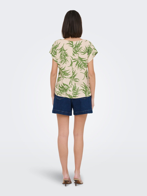 JDYSTAR SEZEN LIFE S/S TOP WVN DIA Beyaz Kadın T-Shirt 15198141