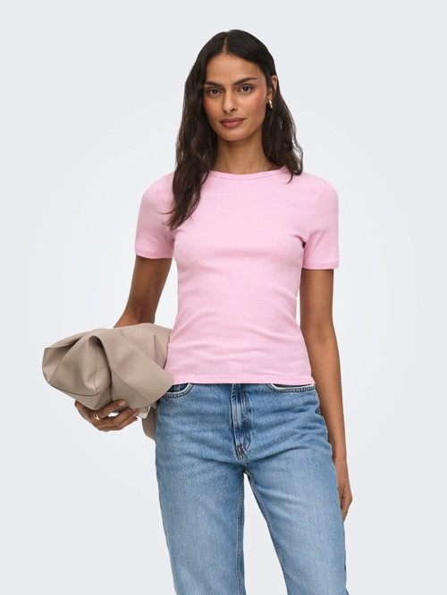 JDYLUCKY S/S O NECK TOP JRS NOOS Pembe Kadın T-Shirt 15352288