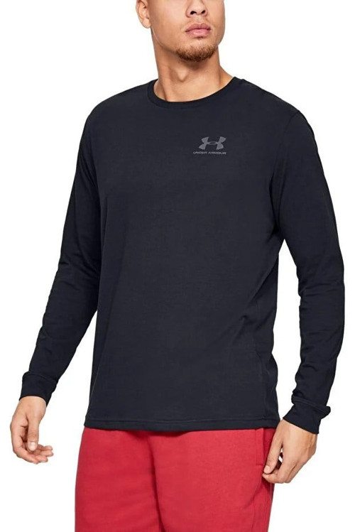 UA SPORTSTYLE LEFT CHEST LS Siyah Erkek T-Shirt 1329585-001