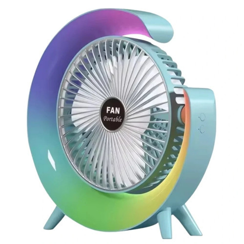 Renkli 3 Modlu Taşınabilir Masaüstü Fan Mavi PV-16