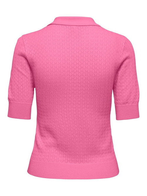 ONLMEDDI LIFE SS STRUCTURE POLO CC KNT Fuşya Kadın T-Shirt 15363160