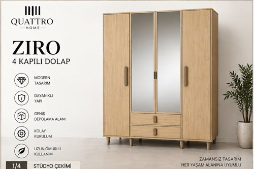 ZIRO 4 KAPAKLI DOLAP
