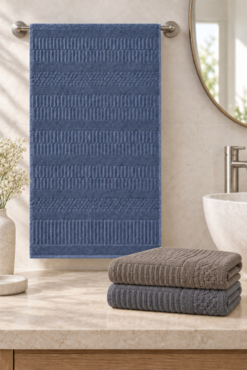 Çizgi Dokulu El Yüz Havlusu 50X90 Cm 3’Lü Set
