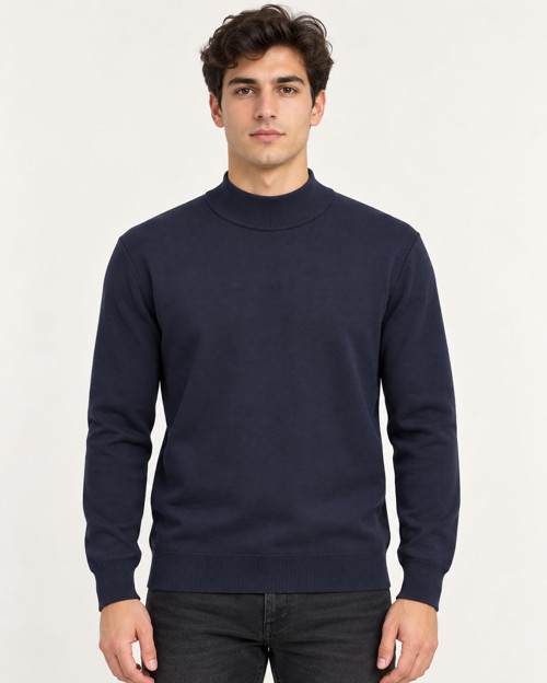 Slim Fit Polo Yarım Balıkçı Uzun Kol Erkek Triko 07425