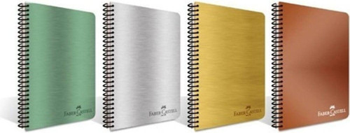 Faber-Castell 4 Adet 100 Yaprak Çizgili Metalik Renkler Plastik Kapak A4 Defter