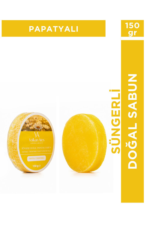 Papatya Yağlı Süngerli Doğal Sabun 150 gr