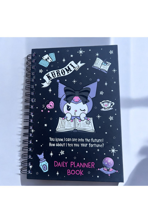 Bak Gel Al Fal Bakan Kuromi Günlük Planlayıcı Siyah Kapak Defter - Şık Ve Eğlenceli Organizasyon Siyah Kapak Sp