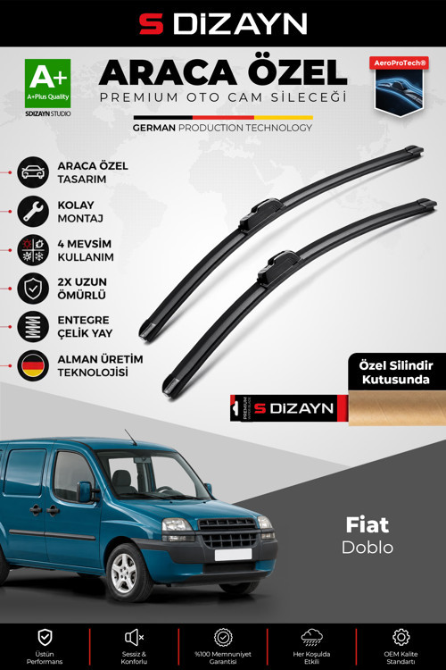 Fiat Doblo Ön Cam Silecek Seti 2001-2010 Premium Araca Özel 55-45 Cm A+ Kalite