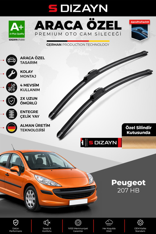 Peugeot 207 HB Ön Cam Silecek Seti 2006-2012 Premium Araca Özel 65-43 Cm A+ Kalite