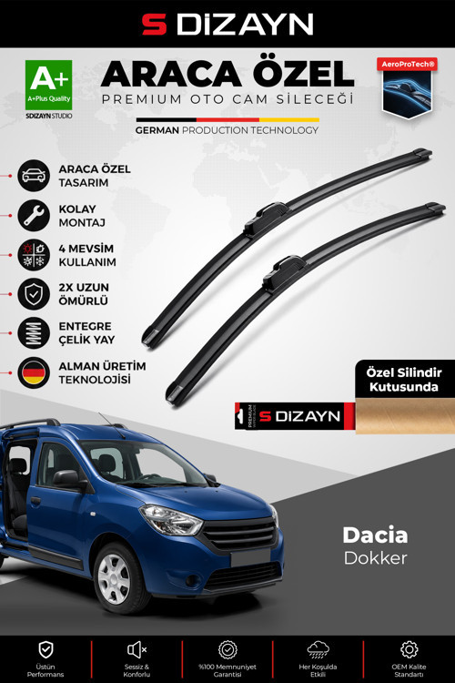 Dacia Dokker Ön Cam Silecek Seti 2012-2015 Premium Araca Özel 55-40 Cm A+ Kalite