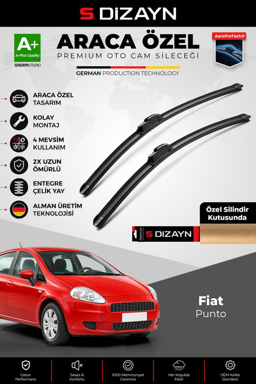 Fiat Punto Ön Cam Silecek Seti 2005 Üzeri Premium Araca Özel 65-38 Cm A+ Kalite