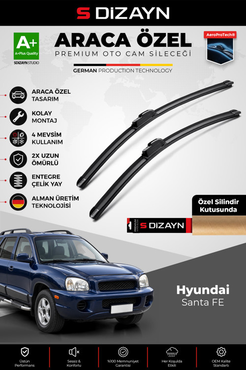 Hyundai Santa FE Ön Cam Silecek Seti 2000-2006 Premium Araca Özel 55-50 Cm A+ Kalite