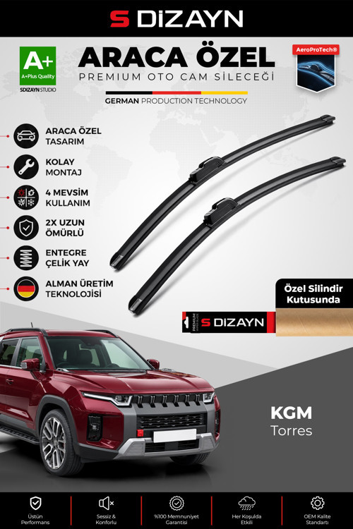 KGM Torres Ön Cam Silecek Seti 2023 Üzeri Premium Araca Özel 60-45 Cm A+ Kalite