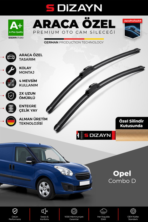 Opel Combo D Ön Cam Silecek Seti 2012-2018 Premium Araca Özel 60-40 Cm A+ Kalite