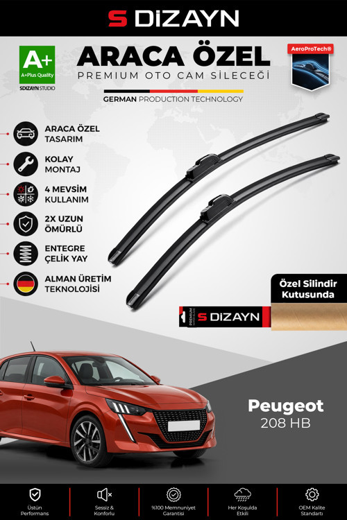 Peugeot 208 HB Ön Cam Silecek Seti 2019 Üzeri Premium Araca Özel 65-40 Cm A+ Kalite