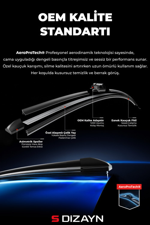 Opel Crossland X Ön Cam Silecek Seti 2017 Üzeri Premium Araca Özel 65-40 Cm A+ Kalite