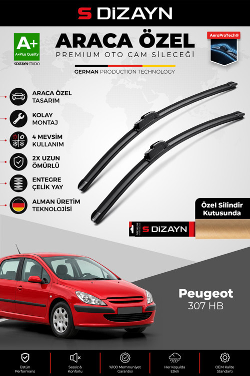 Peugeot 307 HB Ön Cam Silecek Seti 2000-2005 Premium Araca Özel 70-65 Cm A+ Kalite