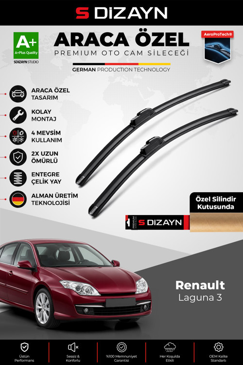 Renault Laguna 3 Ön Cam Silecek Seti 2007-2015 Premium Araca Özel 65-40 Cm A+ Kalite