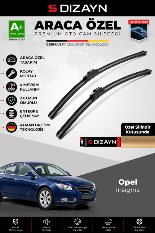 Opel İnsignia Ön Cam Silecek Seti 2008-2017 Premium Araca Özel 60-45 Cm A+ Kalite