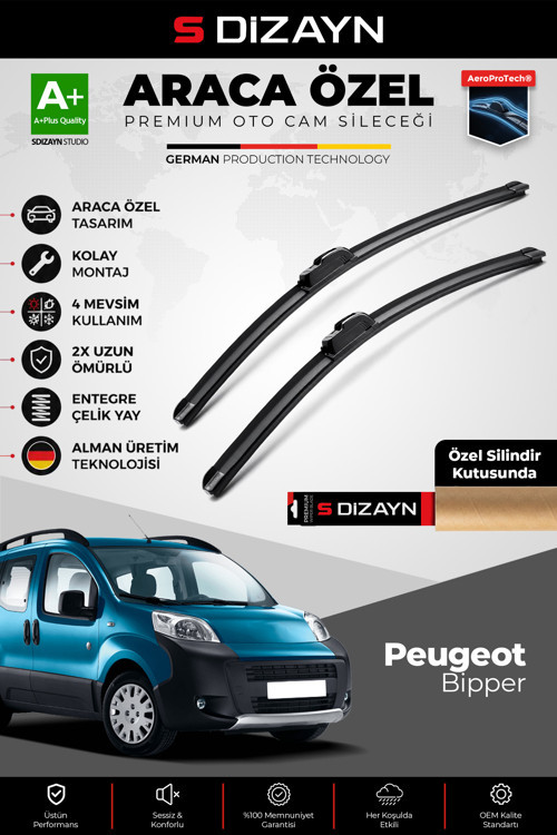 Peugeot Bipper Ön Cam Silecek Seti 2008 Üzeri Premium Araca Özel 65-48 Cm A+ Kalite