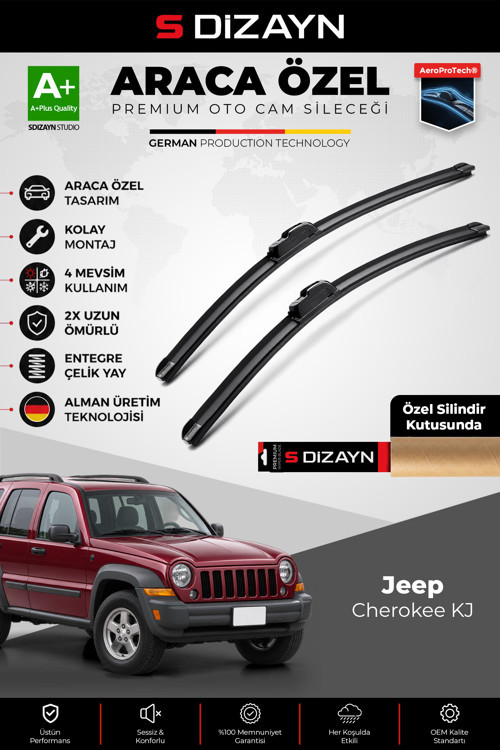 Jeep Cherokee KJ Ön Cam Silecek Seti 2001-2008 Premium Araca Özel 48-48 Cm A+ Kalite