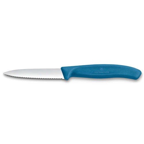 6.7632.C1 Swiss Classic 8cm Tırtıklı Soyma Bıçağı, Mavi