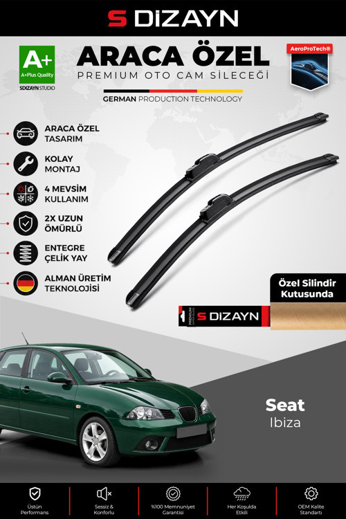 Seat Ibiza Ön Cam Silecek Seti 2006-2008 Premium Araca Özel 53-48 Cm A+ Kalite