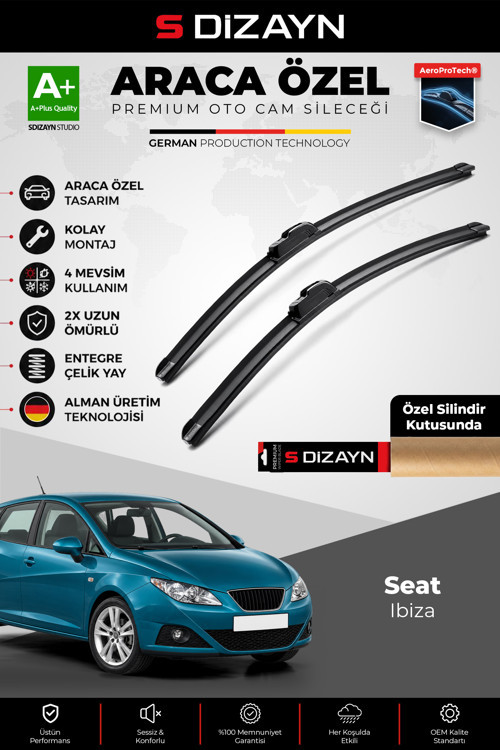 Seat Ibiza Ön Cam Silecek Seti 2008-2012 Premium Araca Özel 60-40 Cm A+ Kalite